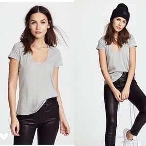 James Perse scoop neck casual tee oatmeal heather